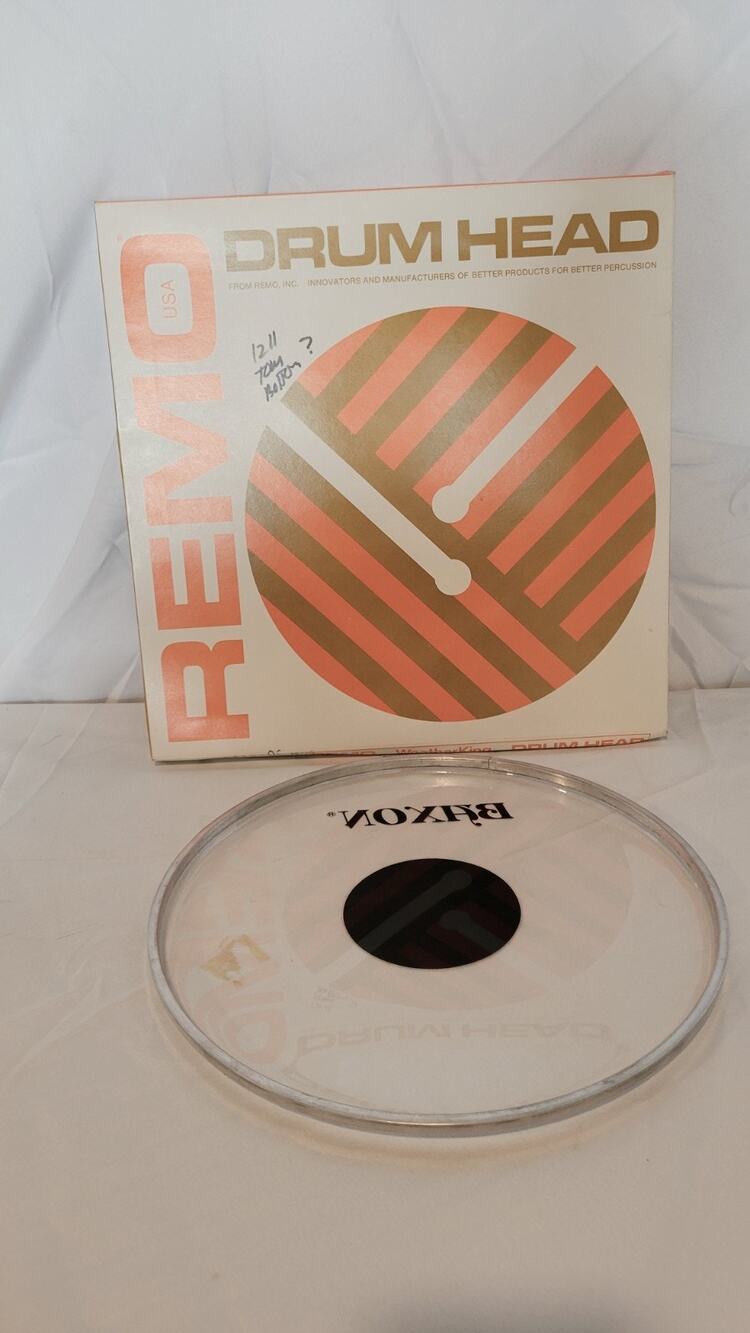 Vintage Remo 12" Clear Tom Drum Head Black Center Dot Resonant Bottom USA